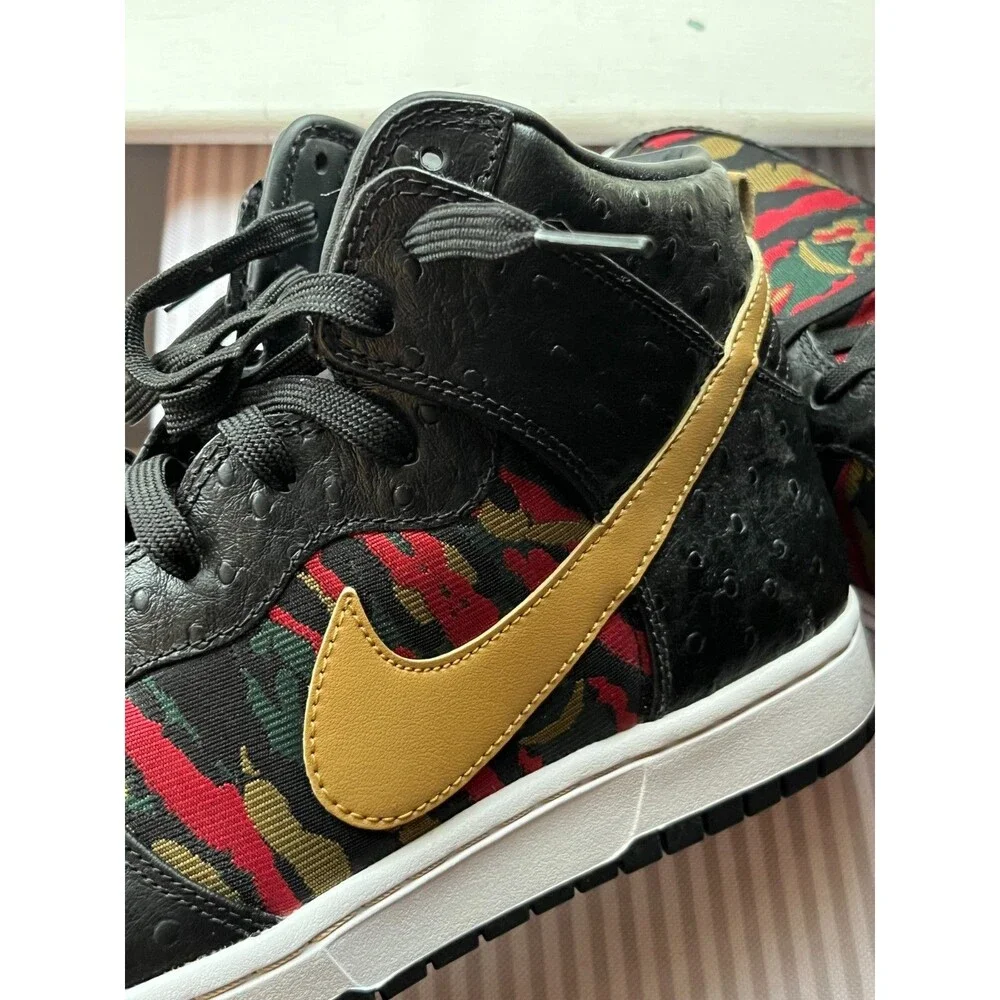 Nike Shoe Men 11 Dunk CMFT Premium Tiger Camo Ostrich 716714-002 Black Sneaker